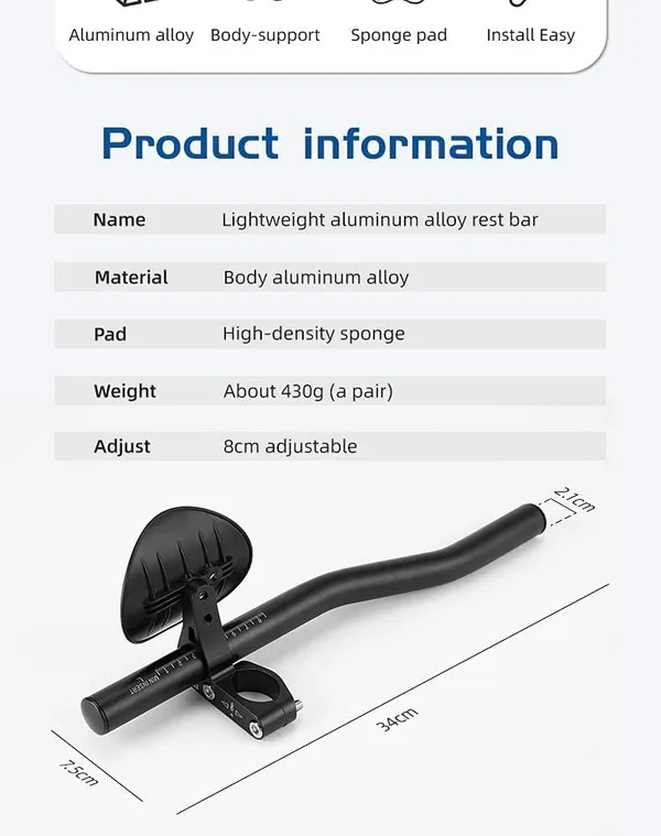 Bicycle_Arm_Rest_-_Aero_Bars_Bike_Rest_Handlebar_Cycle_TT_HandleBar_|_Long_Distance_Riding_|_Adjustable,_high-Density_EVA_Cushion,_aero_Bars_Armrest_Handlebars,_for_Mountain_Bike_Or_Road_Bike