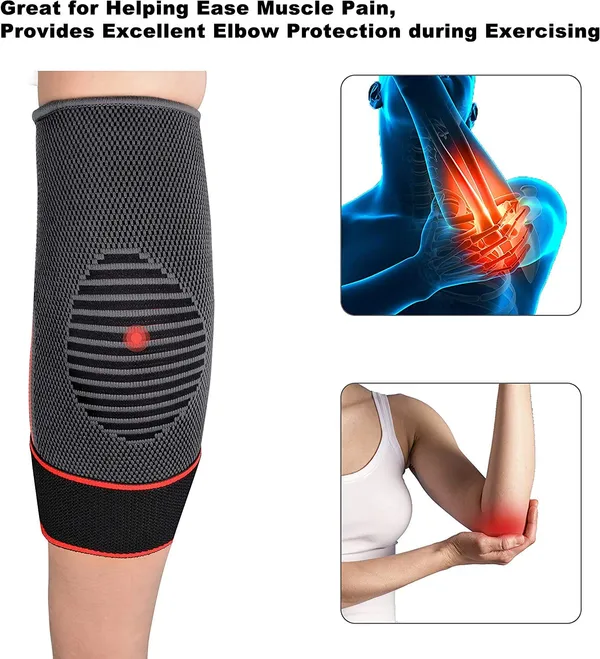 Elbow_Support_for_Gym_with_Strap_-_Elbow_Brace_for_Men_Women_Workout_|_Elbow_Compression_Sleeves_with_Straps_for_Tendonitis_Pain_Relief,_Tennis,_Volleyball,_Cricket_-_Elbow_Band_(Red,_L)