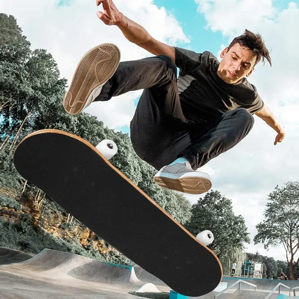 _Alloy_24_inch_Complete_Longboard_Double_Kick_Skate_Board_Cruiser_8_Layer_Maple_Deck_for_Extreme_Sports_and_Outdoors_(_6.5_inch_x_3.5_inch_),_Multi-coloured