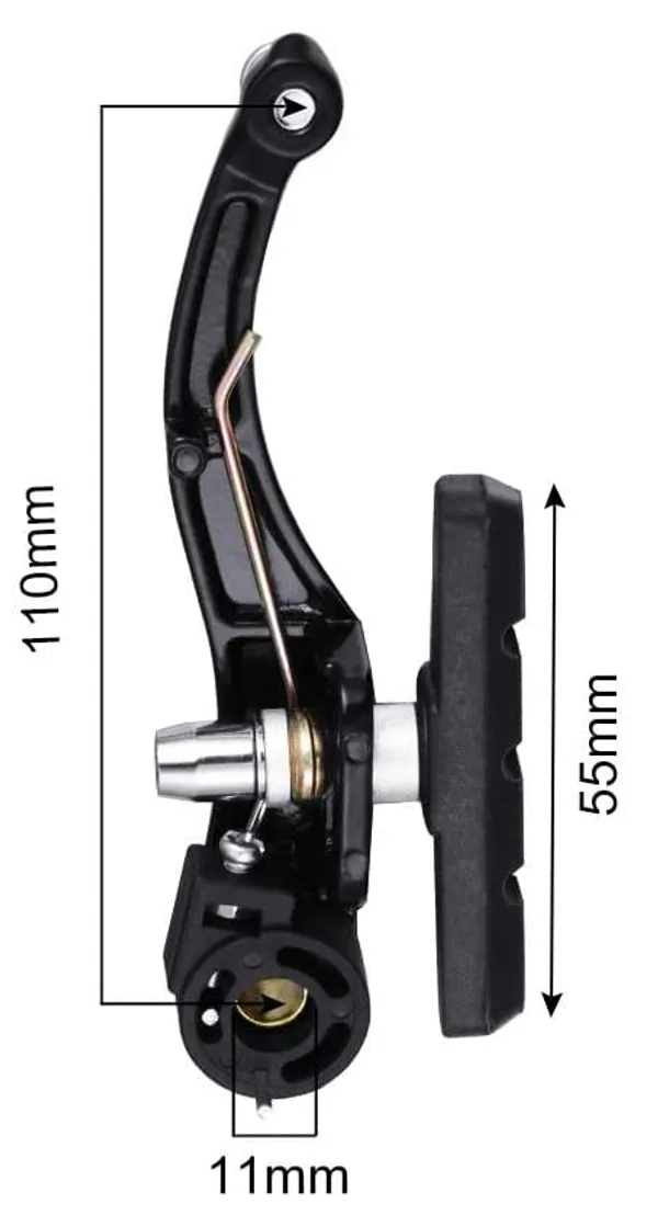 V_Brake_Set_for_Cycle_-_Bicycle_Linear_Pull_V_Brake_Set_Front/Back_|_Arm_110mm_Long_Metal_Lever_Caliper_Set_(Black)