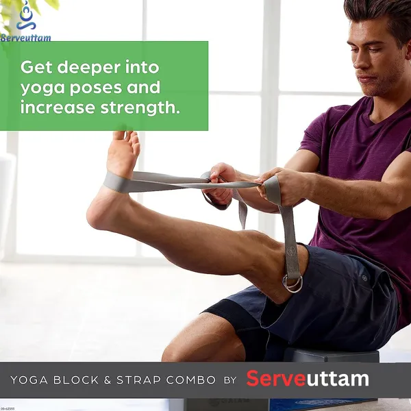 _Yoga_Blocks_with_Belt_-_EVA_Foam_Block_with_Cotton_Belt_|_Yoga_Block_with_Strap,_Pilates_&_Yoga_Props_to_Help_Extend_&_Deepen_Stretches,_Yoga_Kit_for_Stability_(Black)