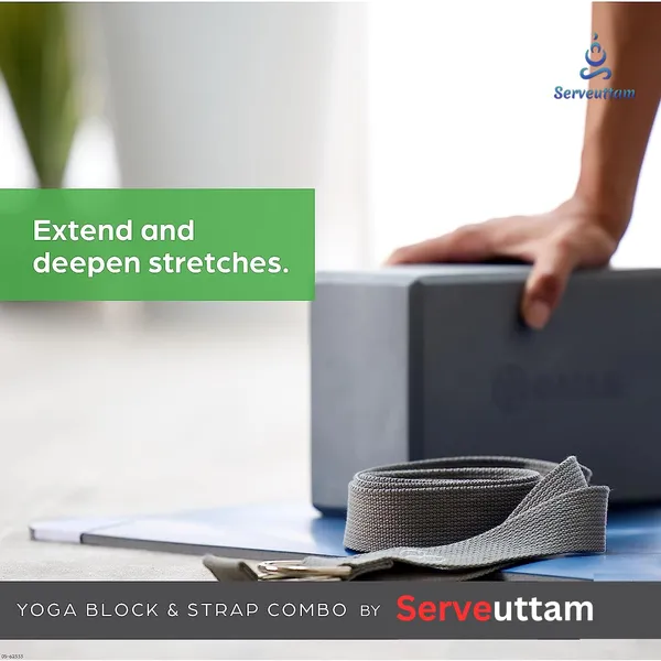 _Yoga_Blocks_with_Belt_-_EVA_Foam_Block_with_Cotton_Belt_|_Yoga_Block_with_Strap,_Pilates_&_Yoga_Props_to_Help_Extend_&_Deepen_Stretches,_Yoga_Kit_for_Stability_(Black)