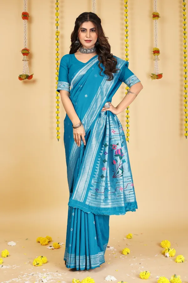 Blue_Pure_Silk_Paithani_Saree