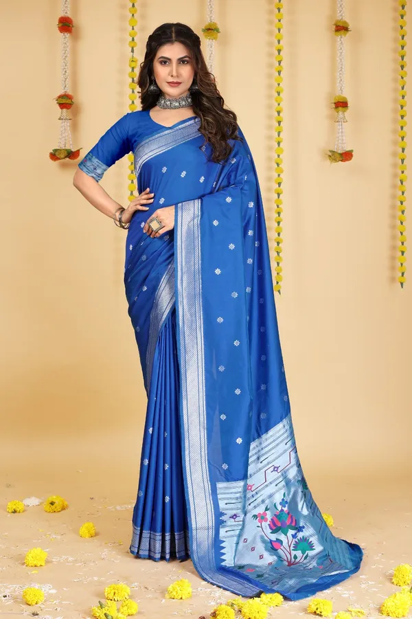 Blue_Pure_Silk_Paithani_Saree