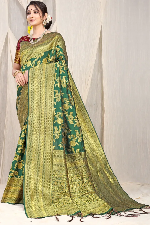 Green_Pure_Banarasi_Saree