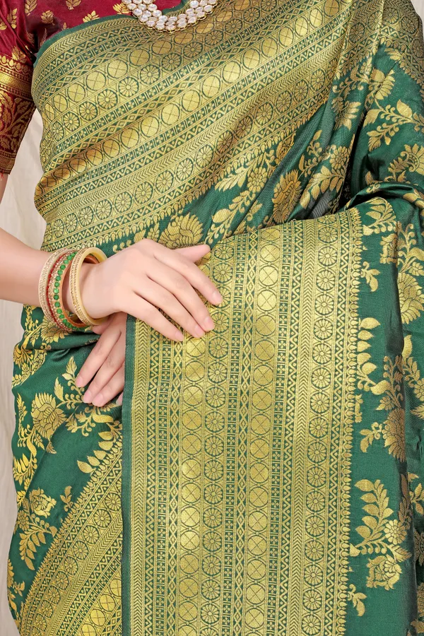 Green_Pure_Banarasi_Saree