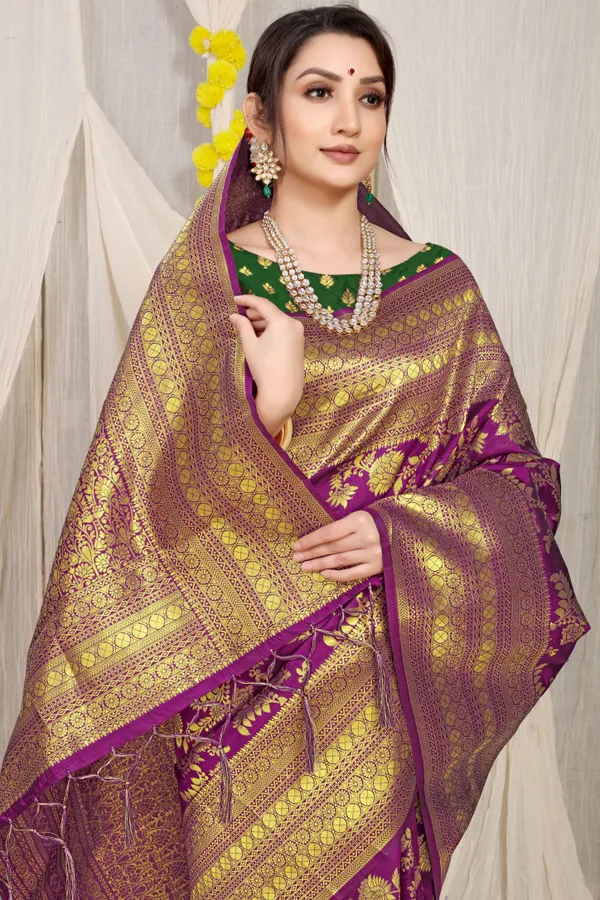 Magenta_Pure_Banarasi_Saree