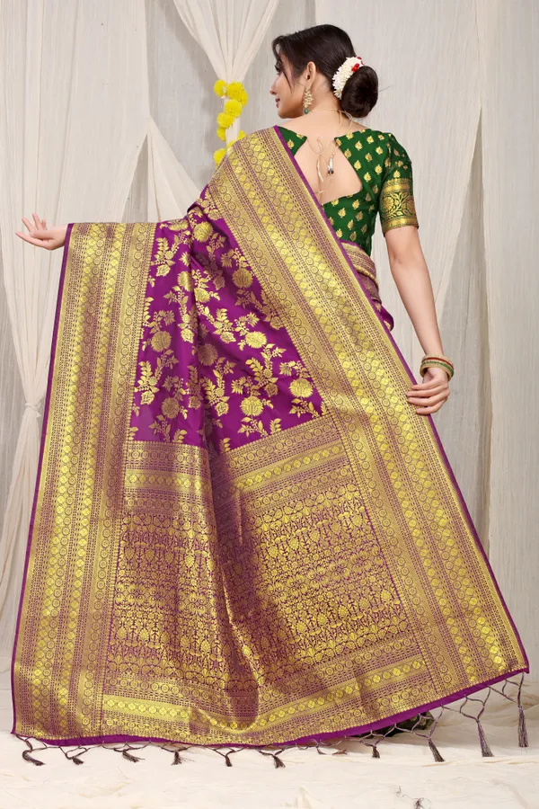 Magenta_Pure_Banarasi_Saree