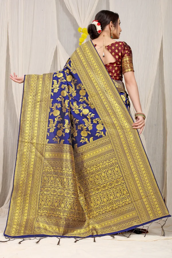 Navy_Blue_Pure_Banarasi_Saree