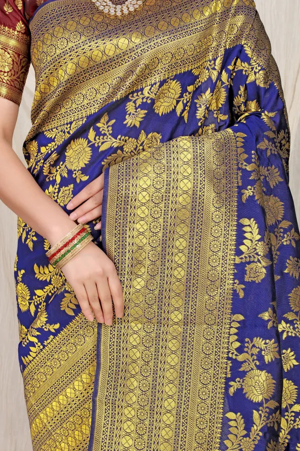 Navy_Blue_Pure_Banarasi_Saree