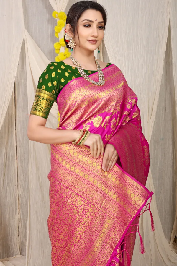 Pink_Pure_Banarasi_Saree