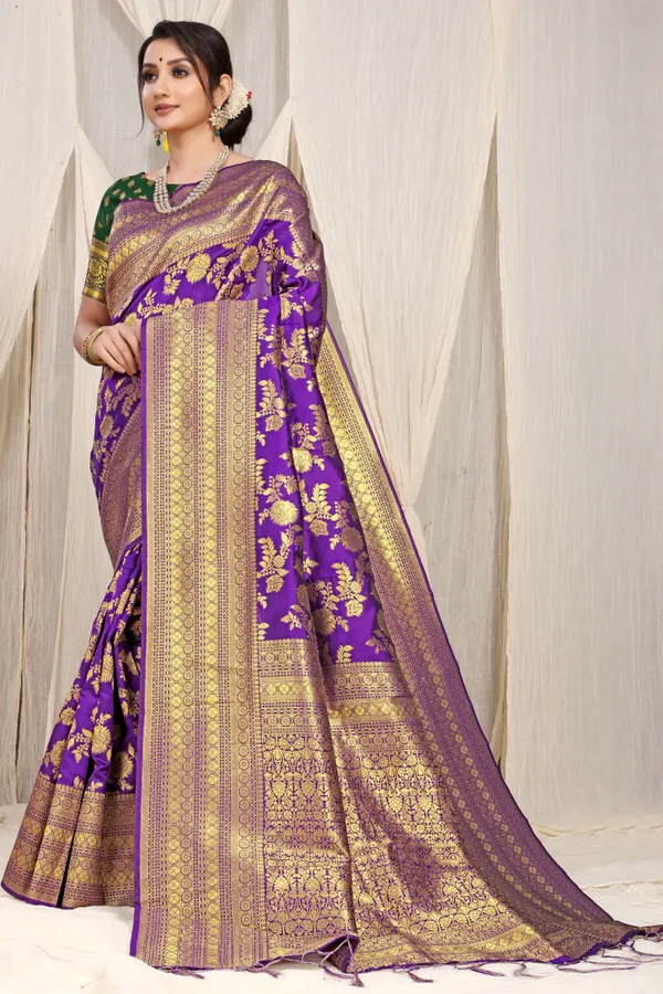 Purple_Pure_Banarasi_Saree