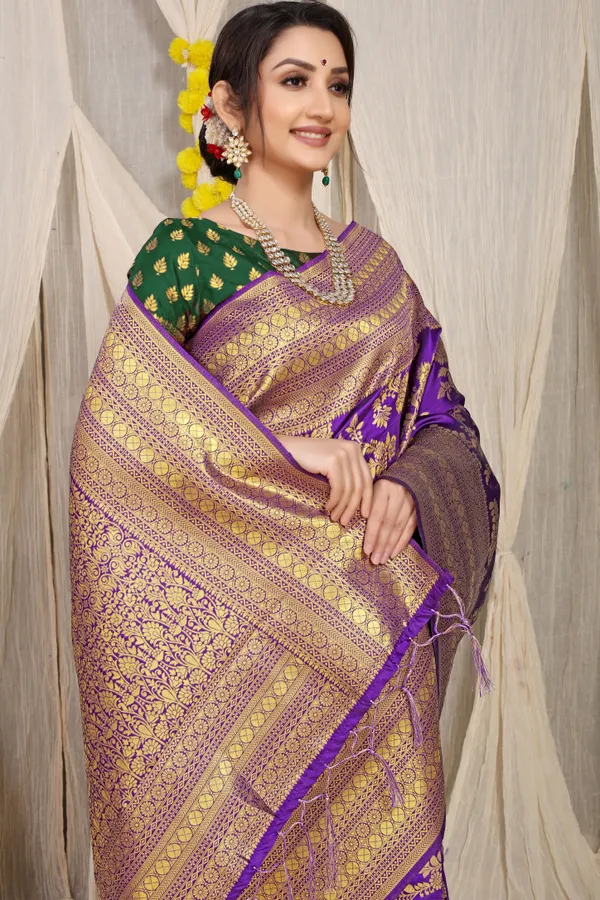 Purple_Pure_Banarasi_Saree