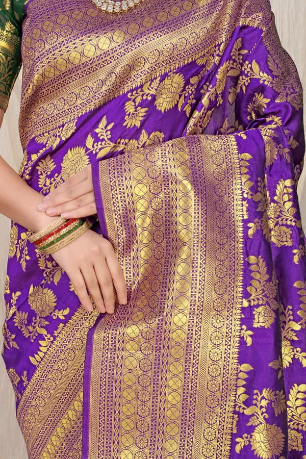 Purple_Pure_Banarasi_Saree