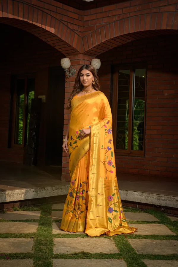 Yellow_Pure_Silk_Paithani_Saree