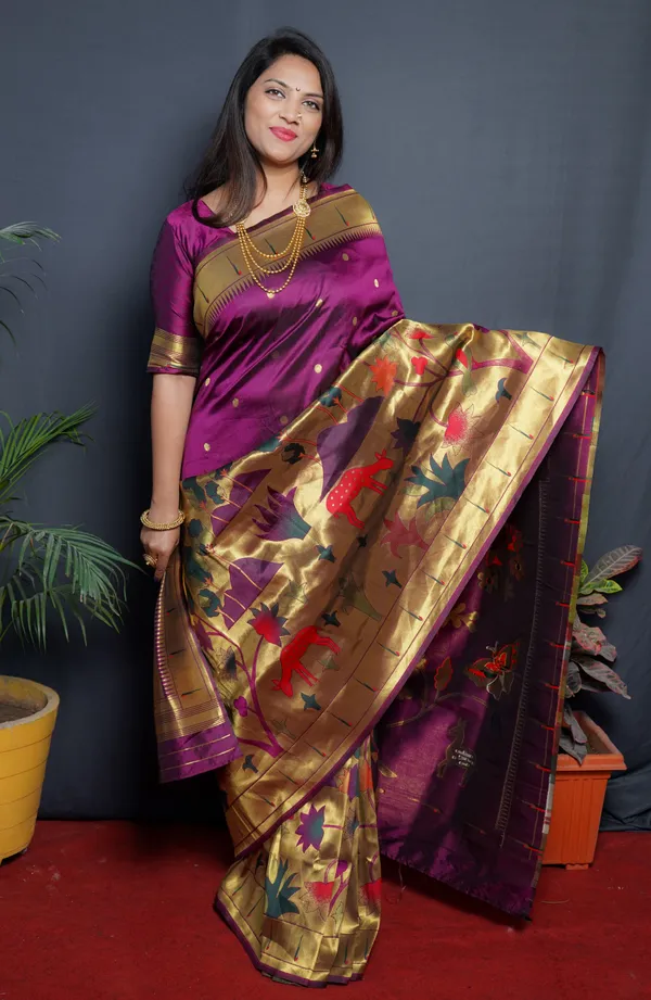 Magenta_Pure_Silk_Paithani_Saree