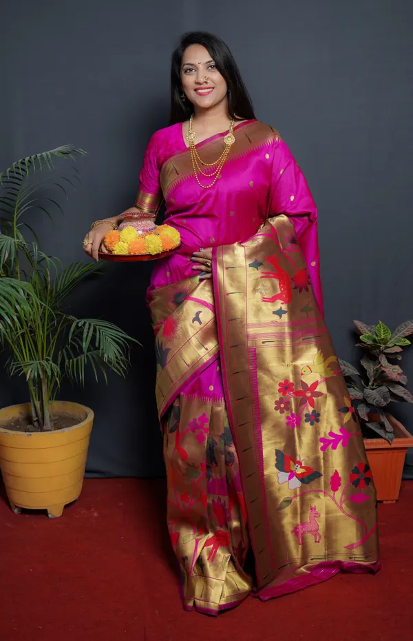 Pink_Pure_Silk_Paithani_Saree