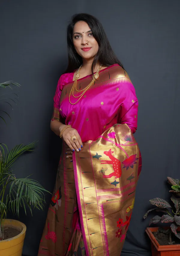 Pink_Pure_Silk_Paithani_Saree