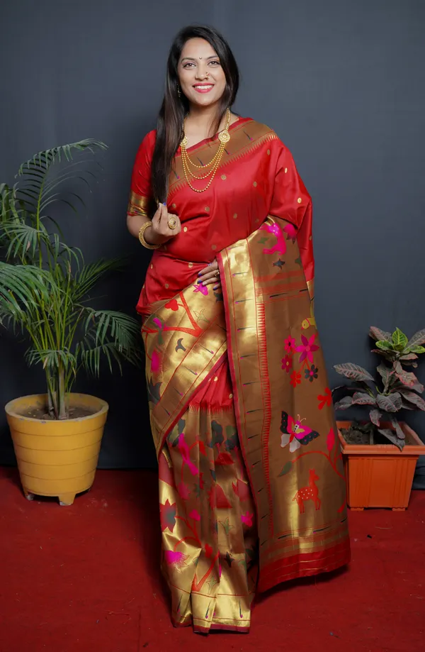 Red_Pure_Silk_Paithani_Saree