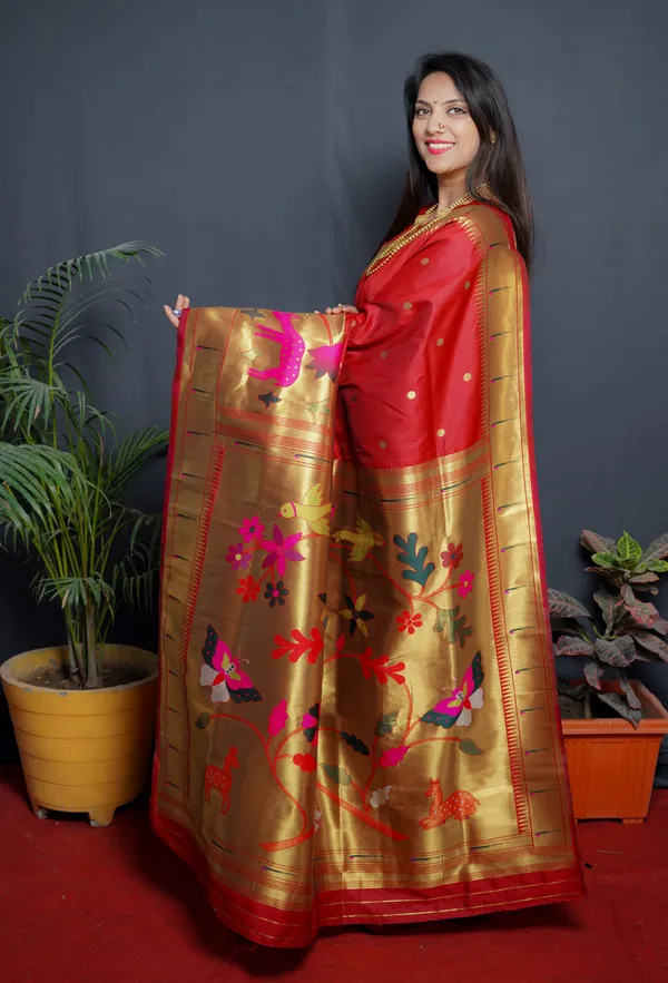 Red_Pure_Silk_Paithani_Saree