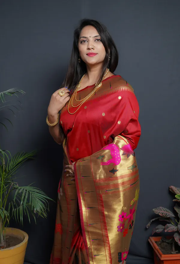 Red_Pure_Silk_Paithani_Saree