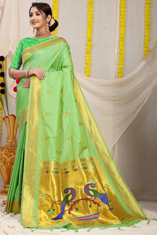Parrot_Green_Pure_Silk_Paithani_Saree