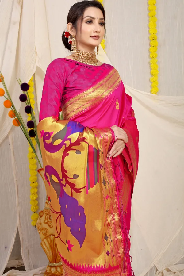 Pink_Pure_Silk_Paithani_Saree