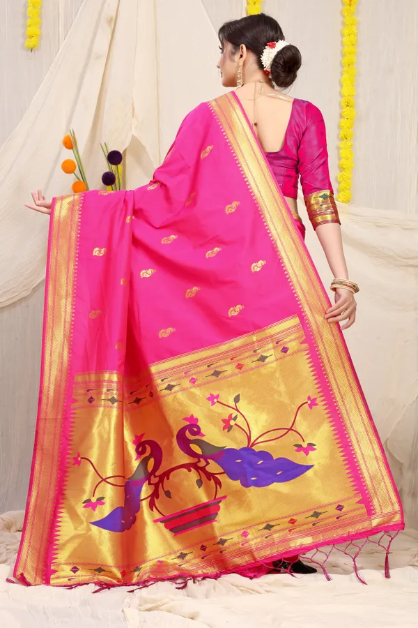 Pink_Pure_Silk_Paithani_Saree