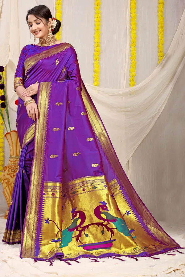 Purple_Pure_Silk_Paithani_Saree