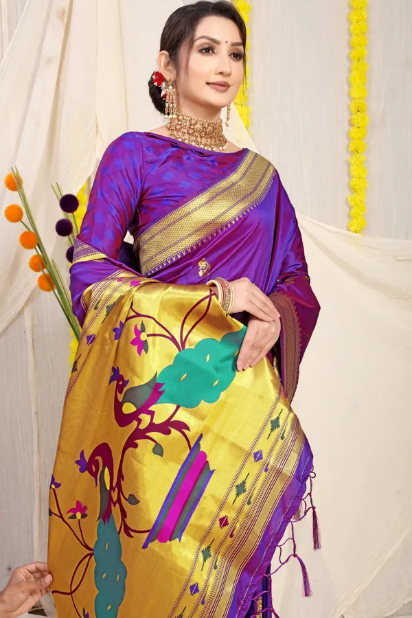Purple_Pure_Silk_Paithani_Saree
