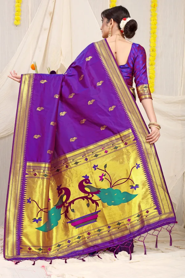 Purple_Pure_Silk_Paithani_Saree
