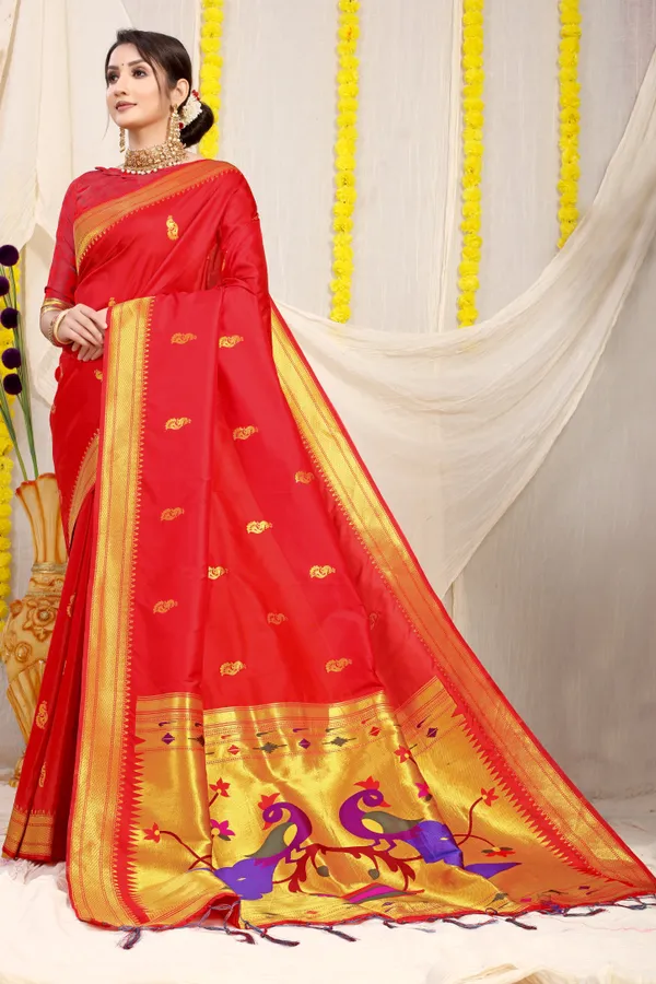 Red_Pure_Silk_Paithani_Saree