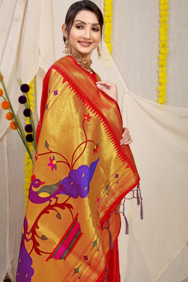 Red_Pure_Silk_Paithani_Saree