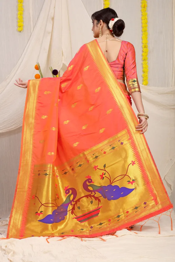 Orange_Pure_Silk_Paithani_Saree