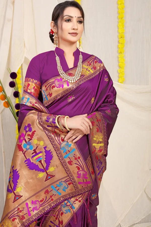 Magenta_Pure_Silk_Paithani_Saree