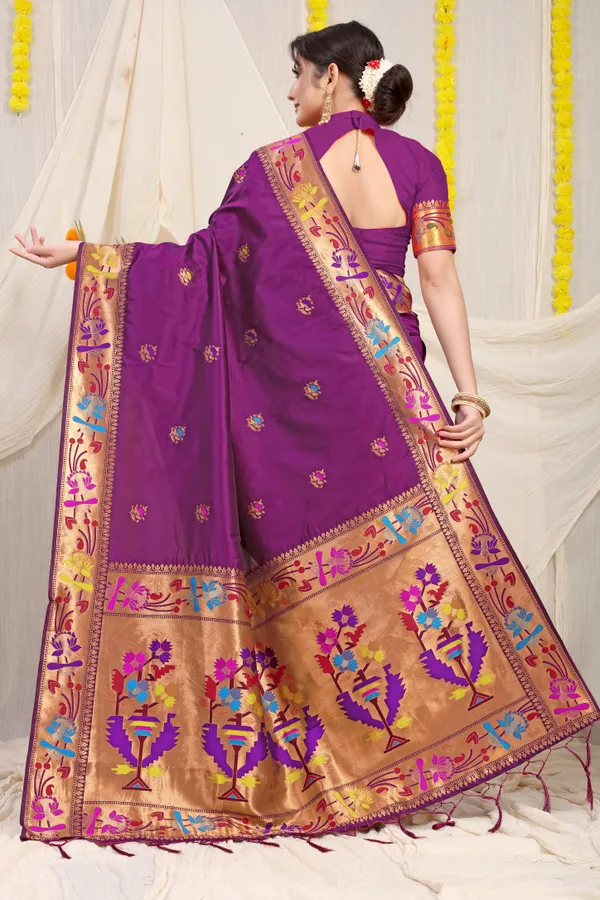 Magenta_Pure_Silk_Paithani_Saree