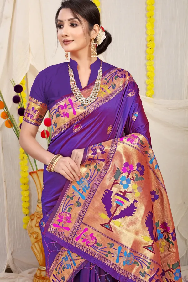 Purple_Pure_Silk_Paithani_Saree