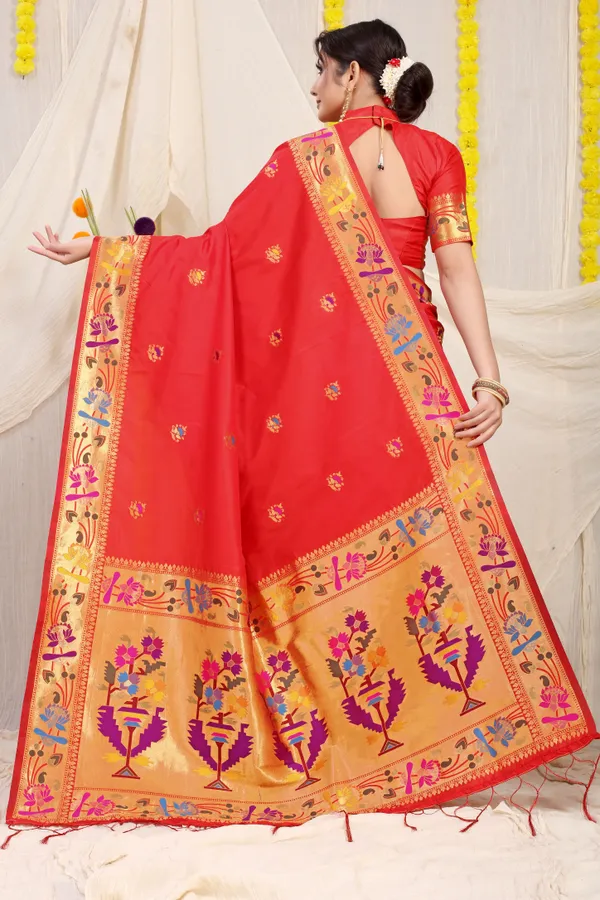 Red_Pure_Silk_Paithani_Saree