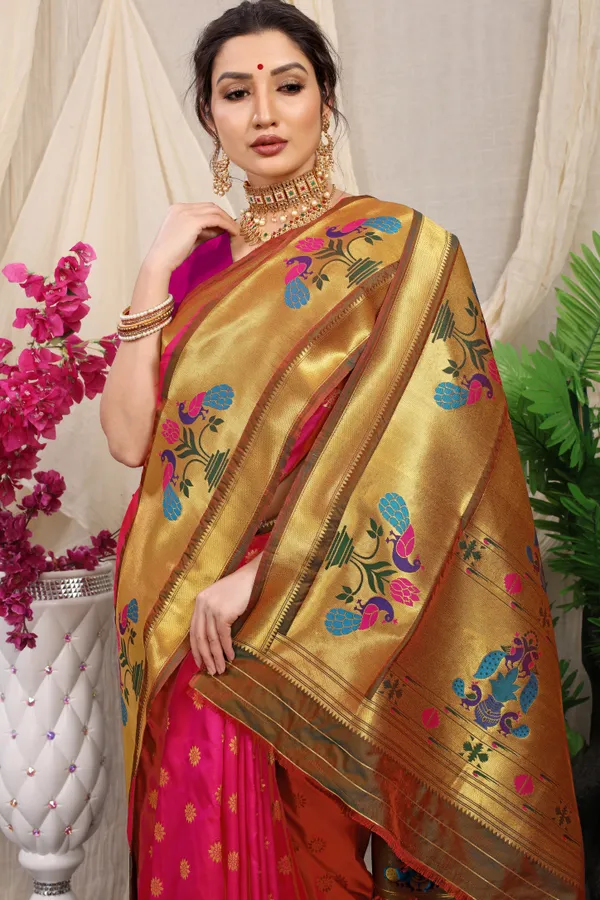 Pink_Pure_Silk_Paithani_Saree