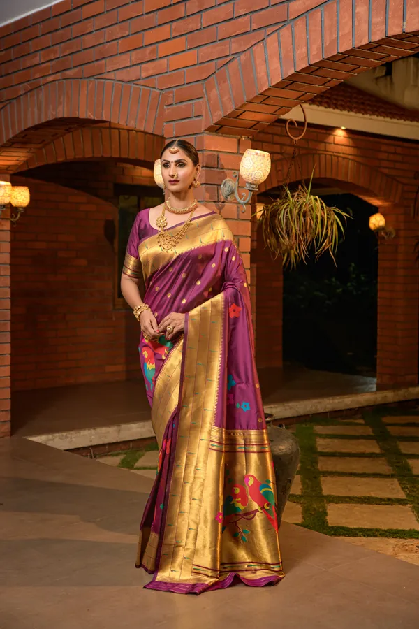 Magenta_Pure_Silk_Paithani_Saree