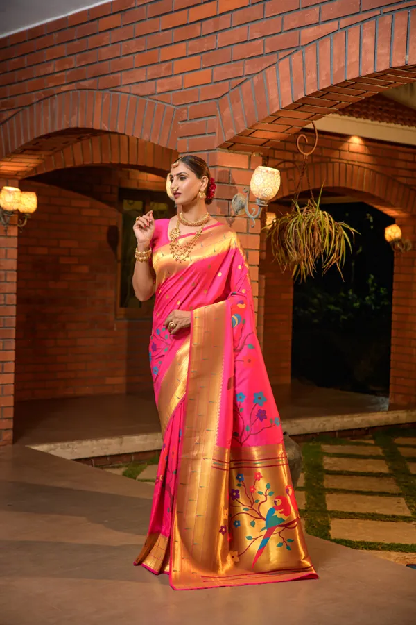 Pink_Pure_Silk_Paithani_Saree