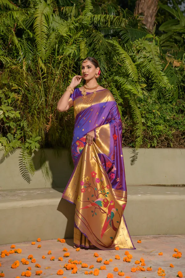 Purple_Pure_Silk_Paithani_Saree