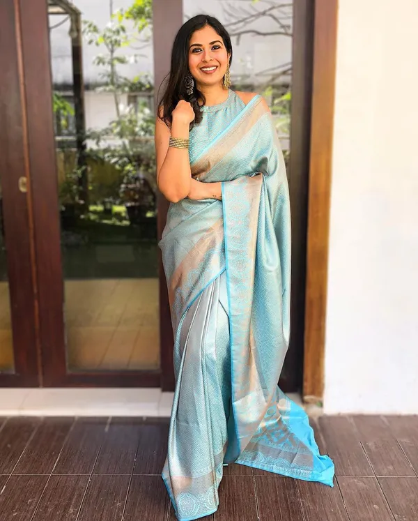 Blue_Pure_Banarasi_Saree