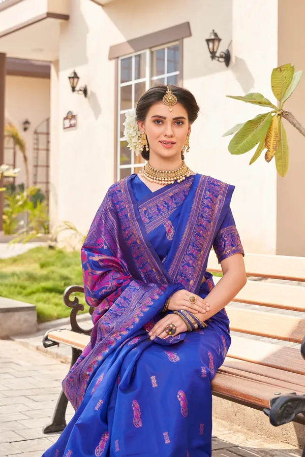 Blue_Pure_Banarasi_Saree