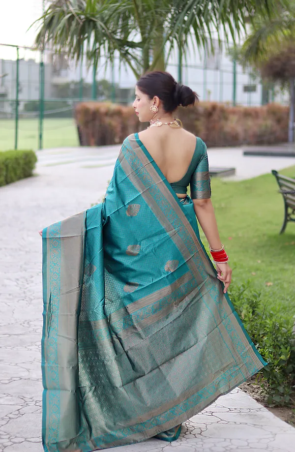 Teal_Kanjivaram_Silk__Saree