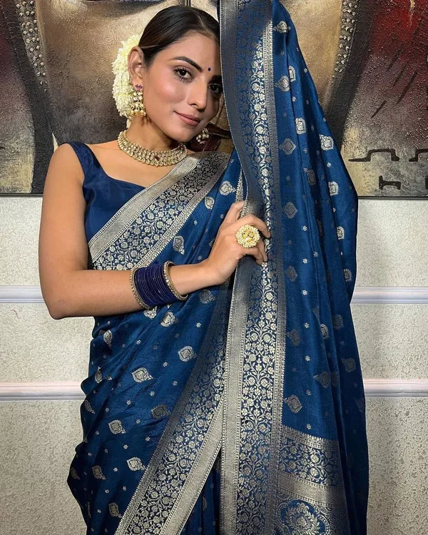 Navy_Blue_Pure_Banarasi_Saree