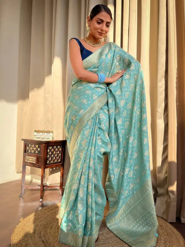 Blue_Pure_Banarasi_Saree