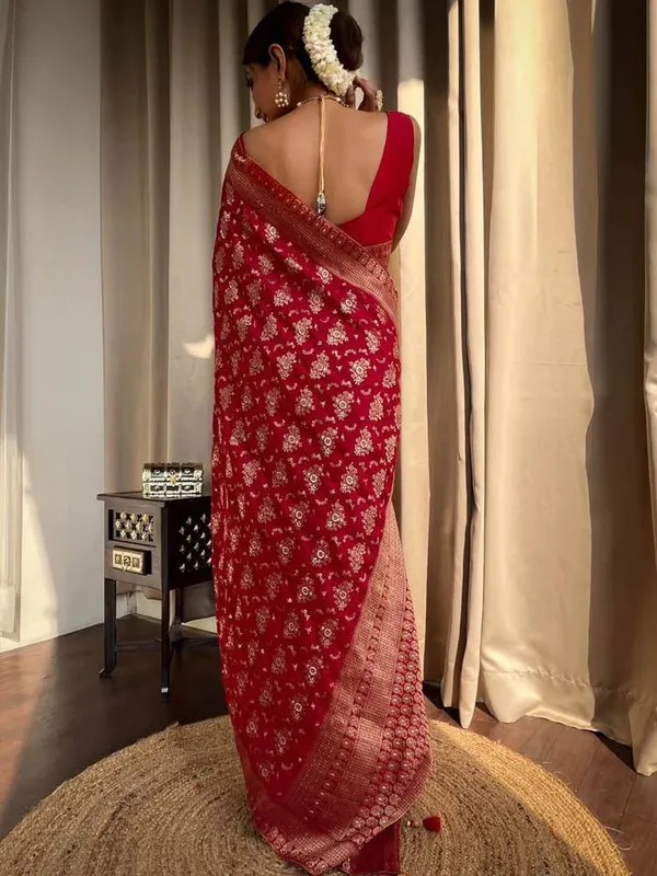 Red_Pure_Banarasi_Saree