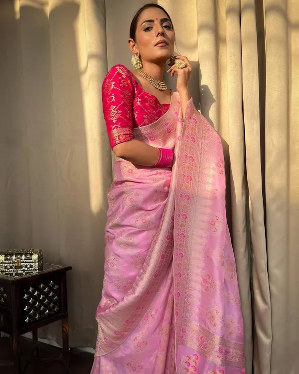 Pink_Pure_Banarasi_Saree