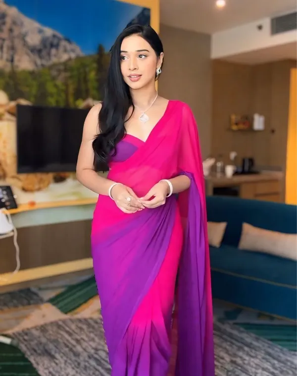 Pink_And_Purple_Trendy_1-Minute_Ready_To_Wear_Georgette_Saree